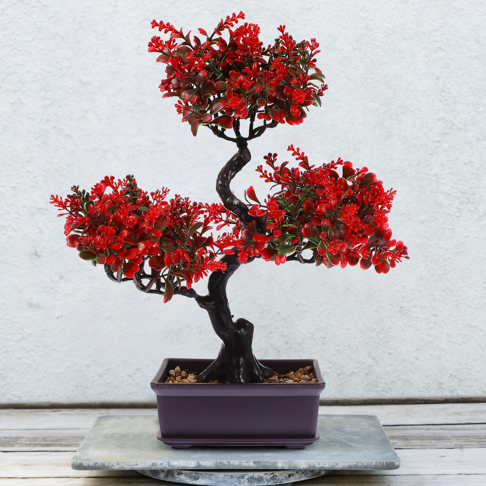 Bonsai Garden And Cafe - シミュレーション盆栽 人工盆栽飾り プレミアムプラスチック製 再利用可能な鉢植え ホームオフィス カフェ