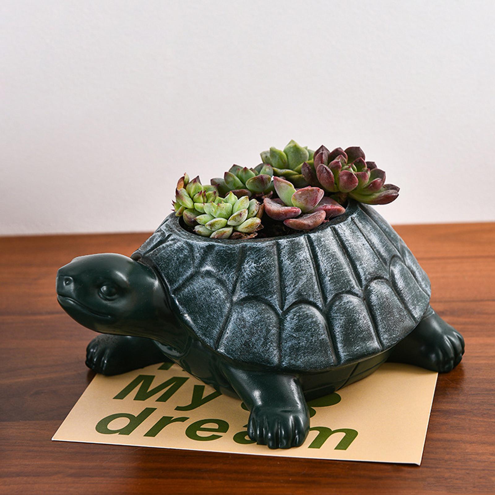 Bonsai Garden And Cafe - カメ型プランター植木鉢、コレクターズアイテム、装飾デスクオーナメント、アート盆栽鉢、動物型ガーデンポット、キャビネット、ギフト、ホテル、カフェ用