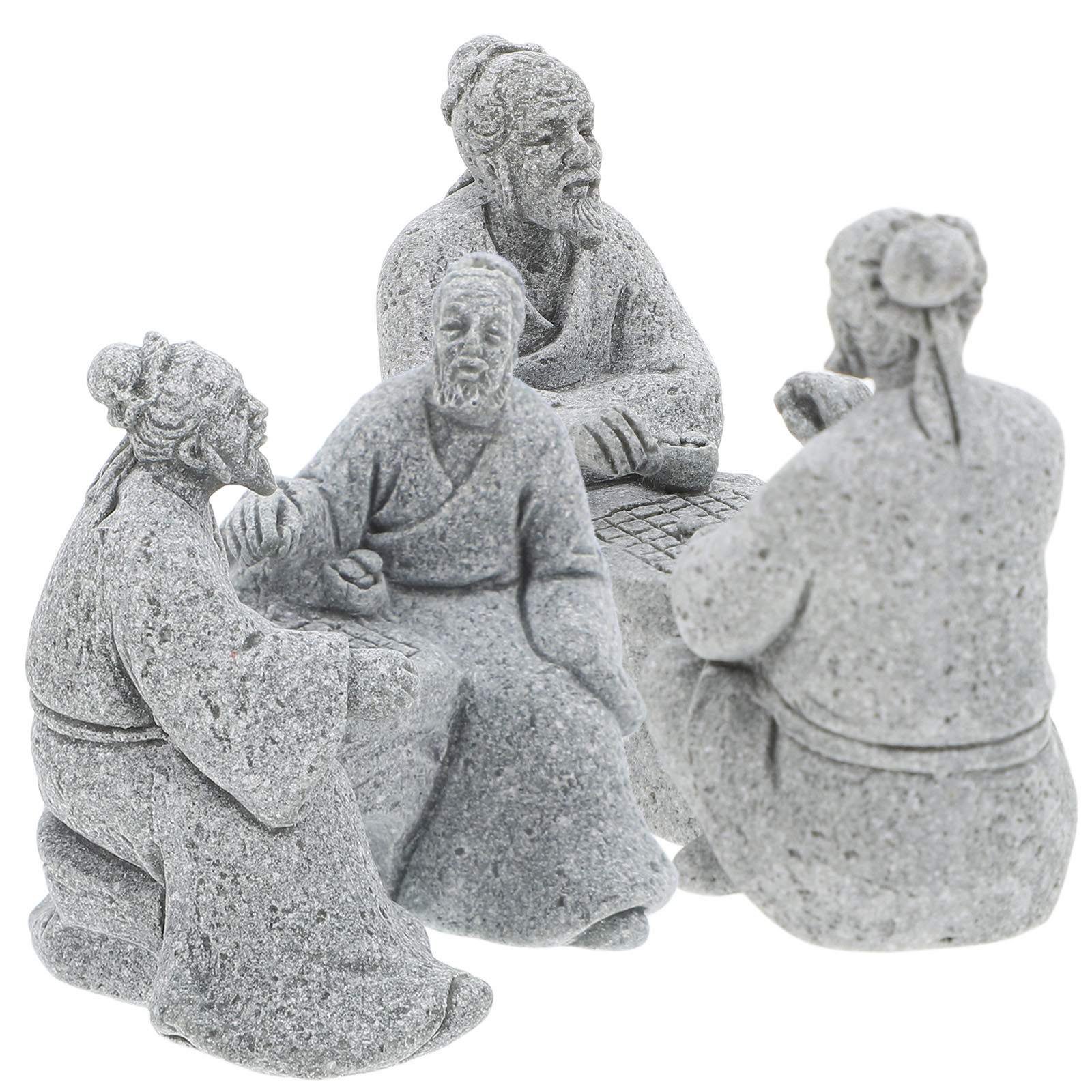 Bonsai Zen Garden Set - 2個入りシックな石製テーブル装飾セット ミニチュア造園禅装飾 ホームオフィスデスクトップ盆栽多肉植物モスガーデン小物