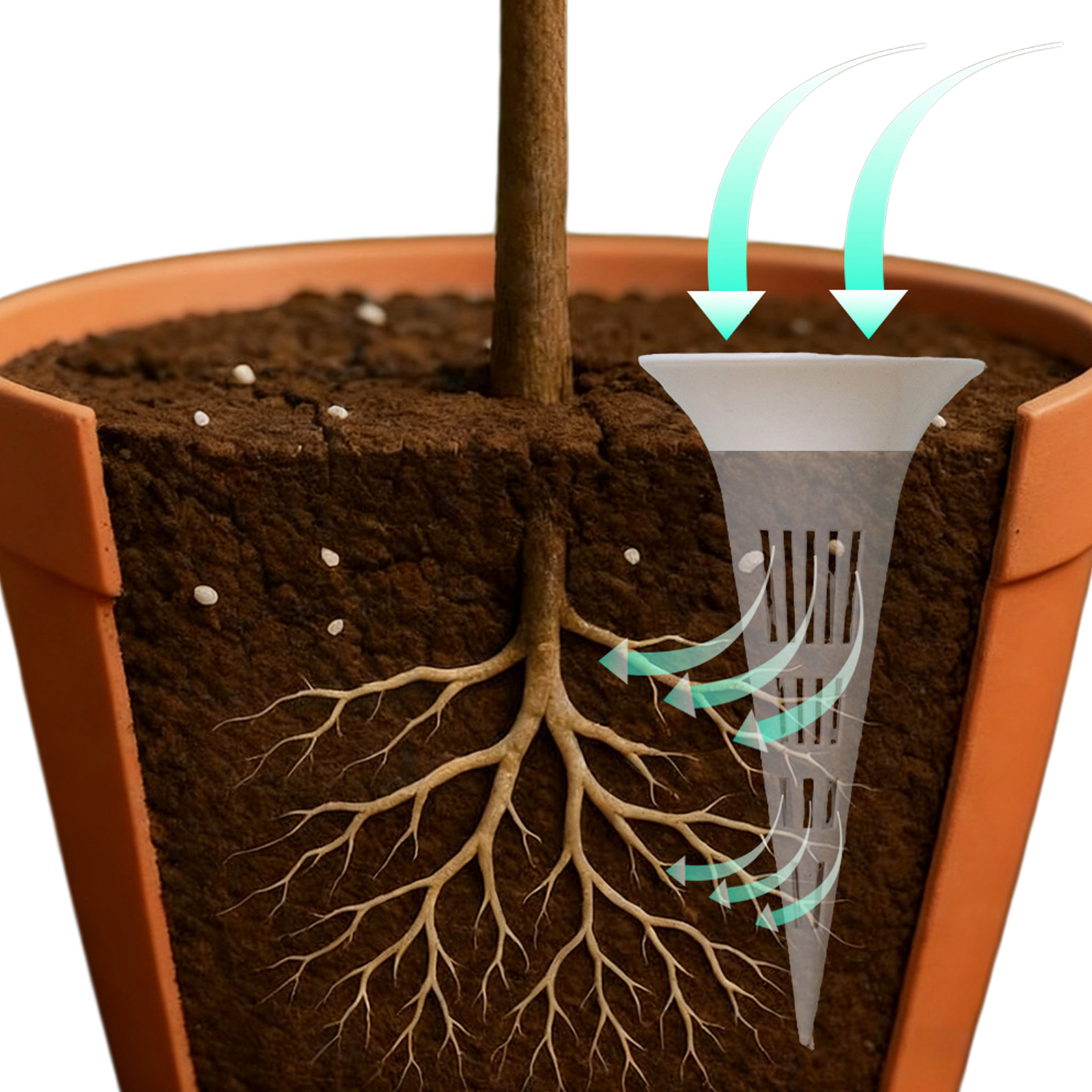 Bonsai Garden Usa - 多穴水差し棒 根腐れ防止 円錐形植物用通気性給水器 盆栽植木鉢 家庭菜園装飾用