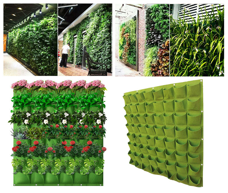 Bonsai Vertical Garden - 壁掛け植栽バッグ複数のポケット成長バッグプランター垂直庭野菜リビング盆栽花植木鉢ホームサプライ