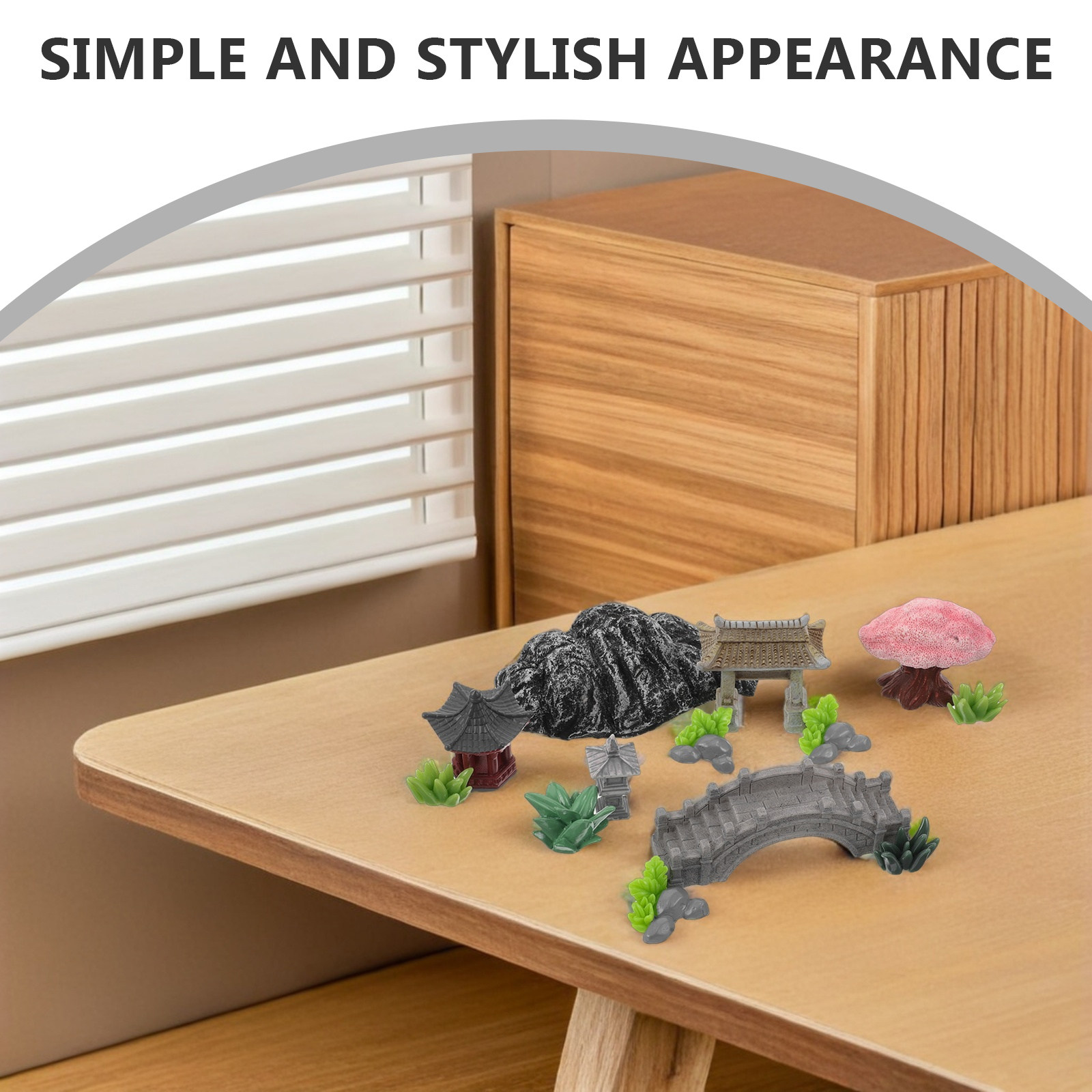 1セット中国風ミニチュア橋石庭セット禅風ガーデンデコレーショ - Bonsai Zen Garden Set のレビューと価格