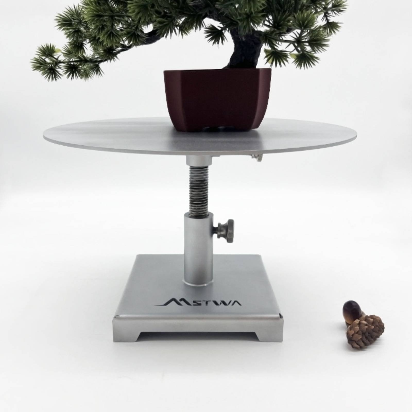 調整可能な昇降機能付きステンレス製盆栽台、頑丈で滑らかな回転 - Bonsai Garden Usa のレビューと価格