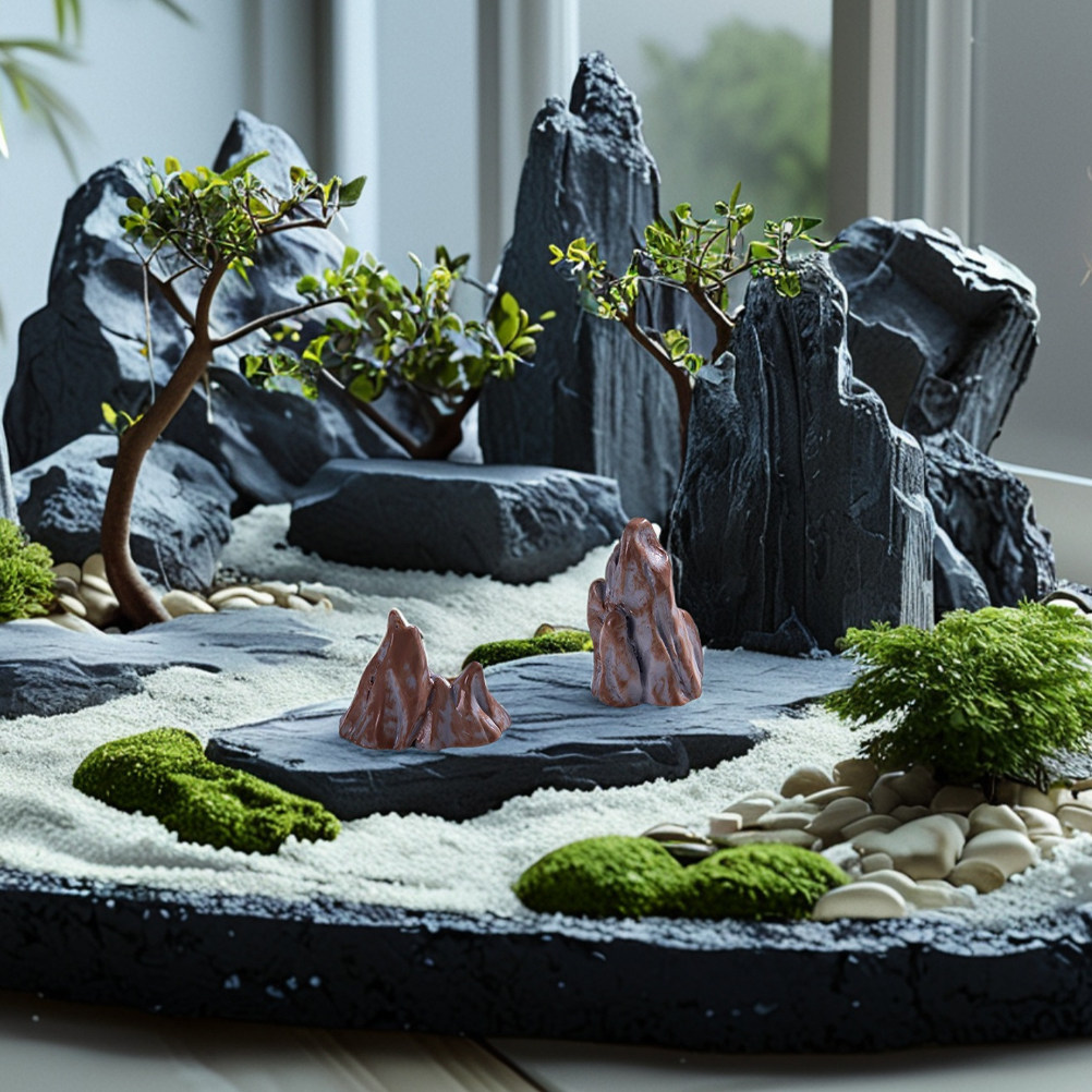 12個入り手描き樹脂製ロックガーデン像、ミニチュアガーデン、 - Bonsai Zen Garden Set のレビューと価格