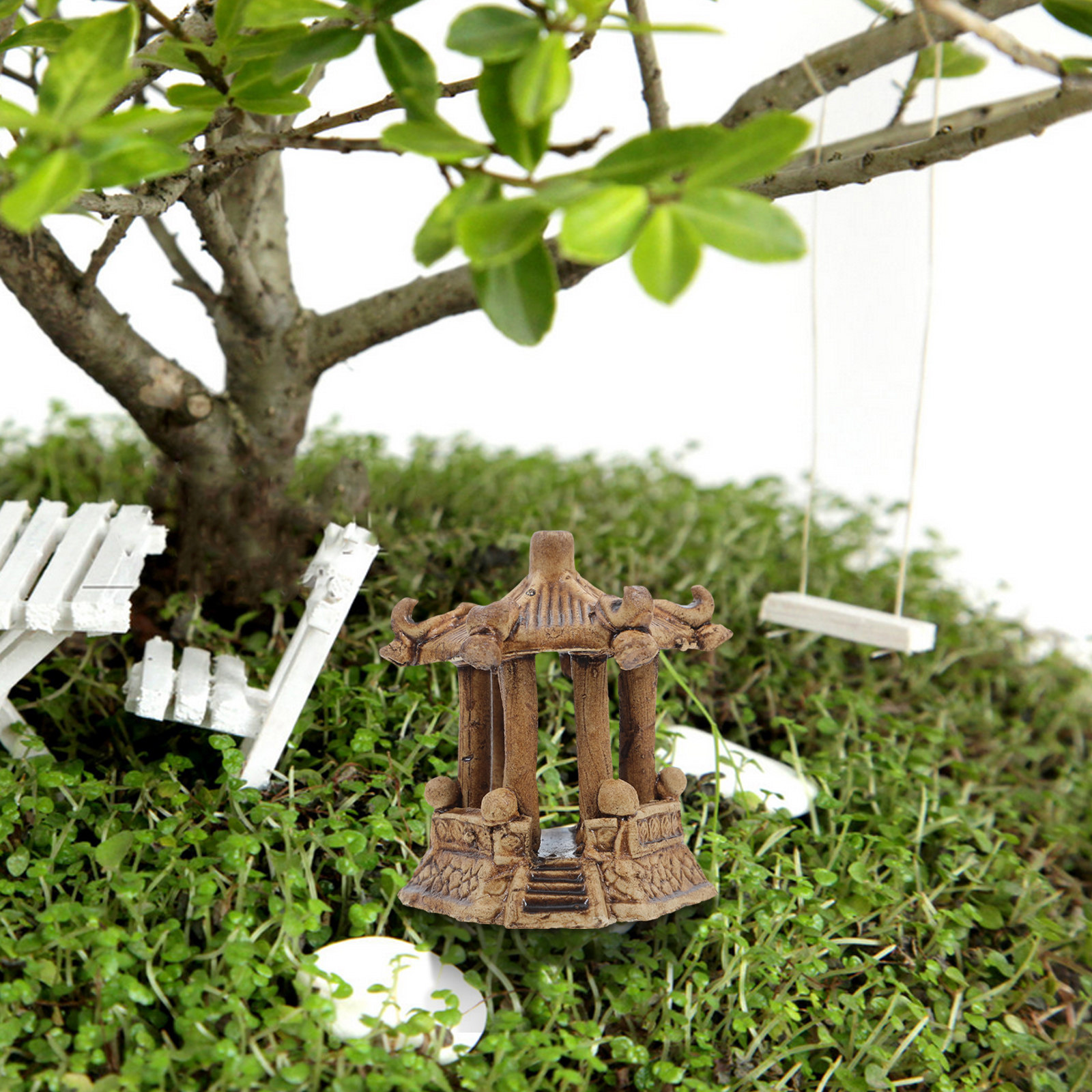 ミニチュアセラミック塔六角形パビリオン盆栽装飾禅庭水槽マイク - Bonsai Garden Usa のレビューと価格