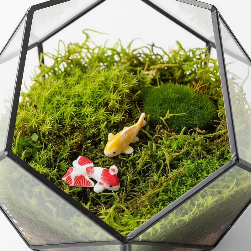 ミニ樹脂製鯉の置物、創造的なリアルな蓮の飾り、色褪せにくい、 - Bonsai Koi Garden のレビューと価格